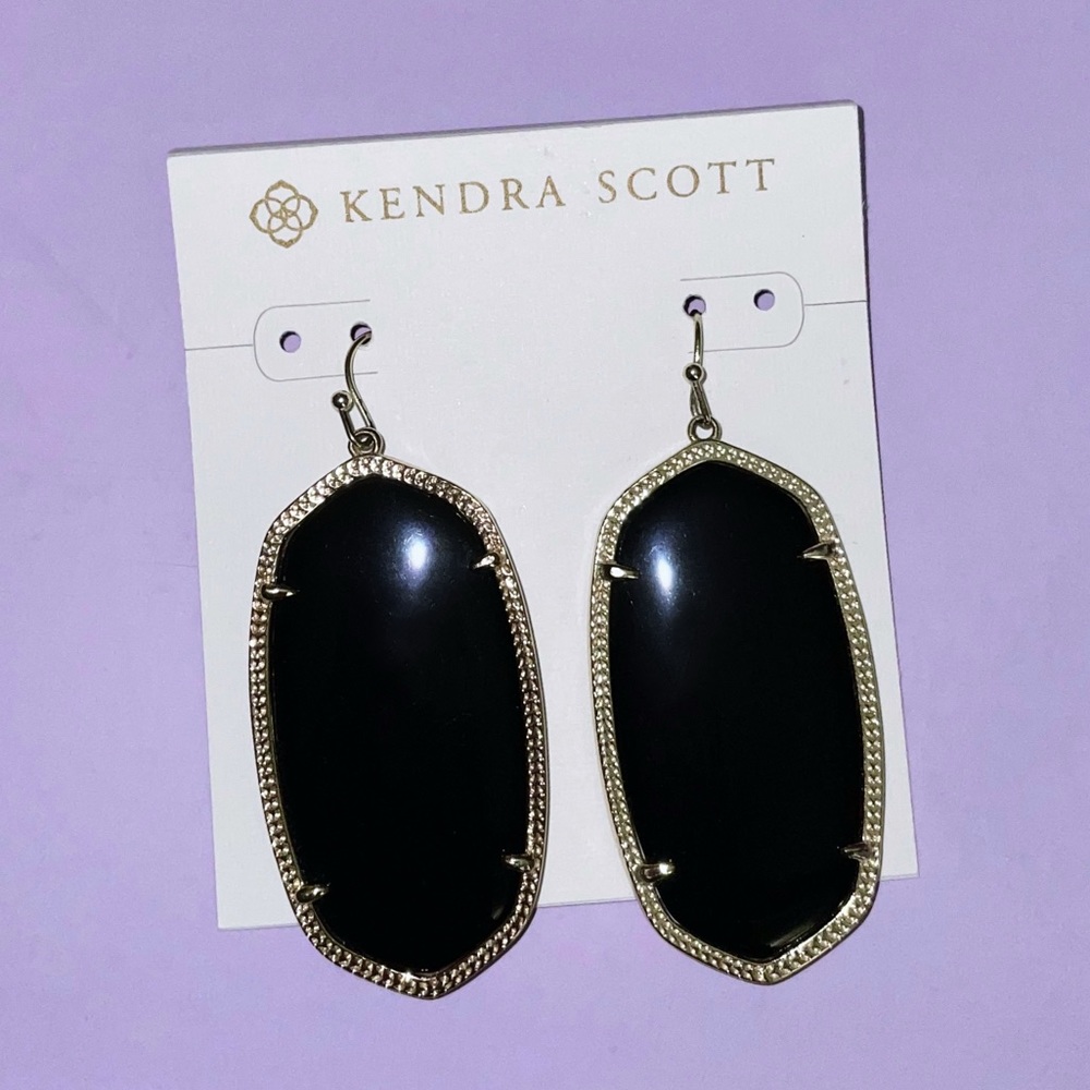 Black Opaque Glass Danielle Earrings